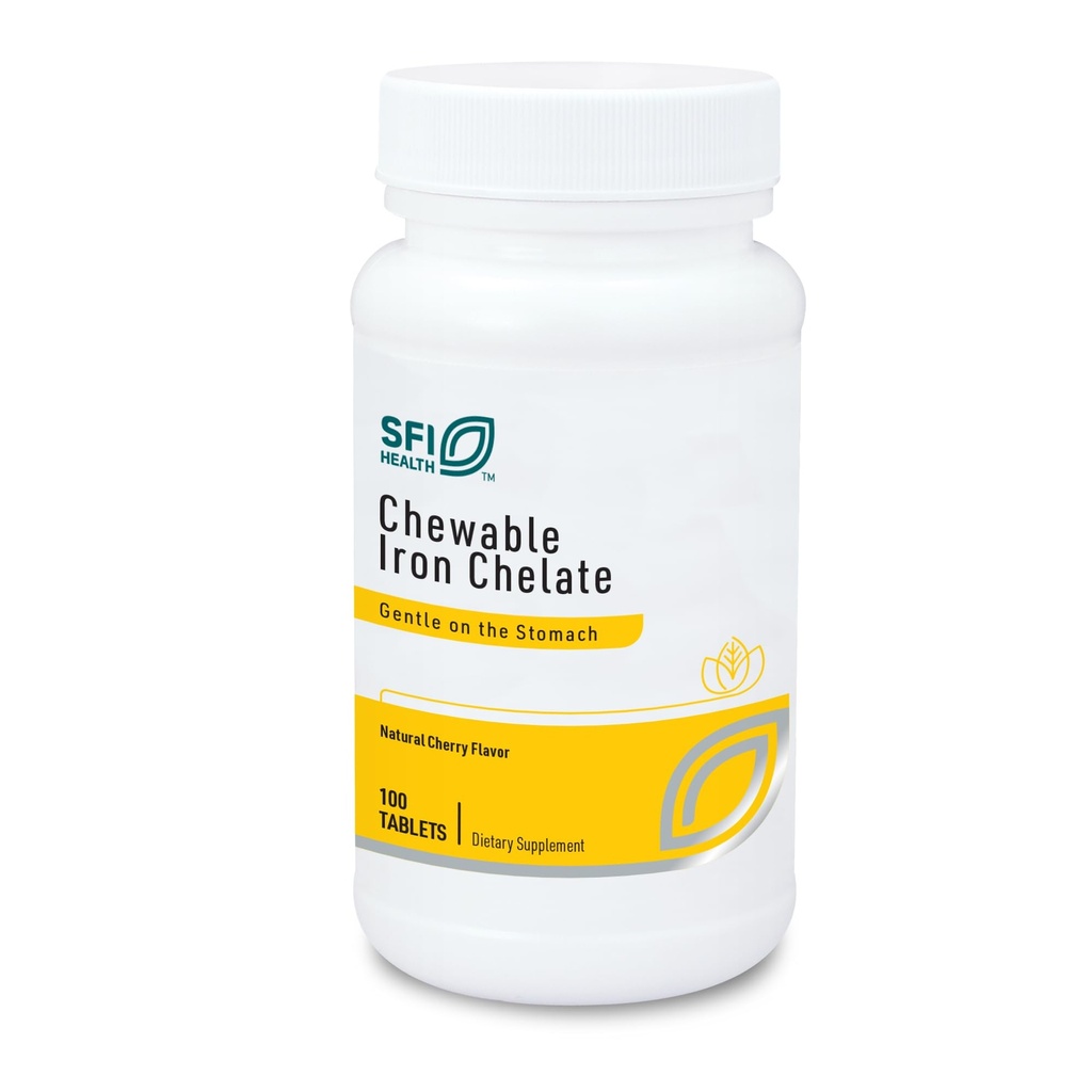 Klaire Labs SFI Gesundheits Chewable Iron Chelate - 30 Milligrams Elemental Iron, Easy on The Stomach & Allergiker, Natürliche Kirsche Flavor (100 Tabletten)