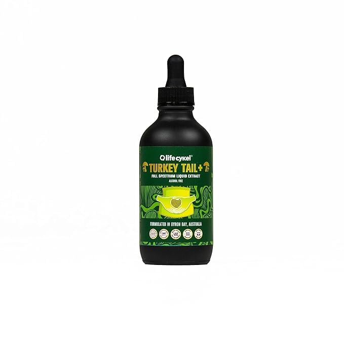 Life Cykel Turkey Tail Mushroom Extract |Full Spectrum Liquid Extract| Worlds Most Trusted Mushroom Supplements| Premium Dual Extract |100% Vegan | Immune Support |Gut Health | 60 mL