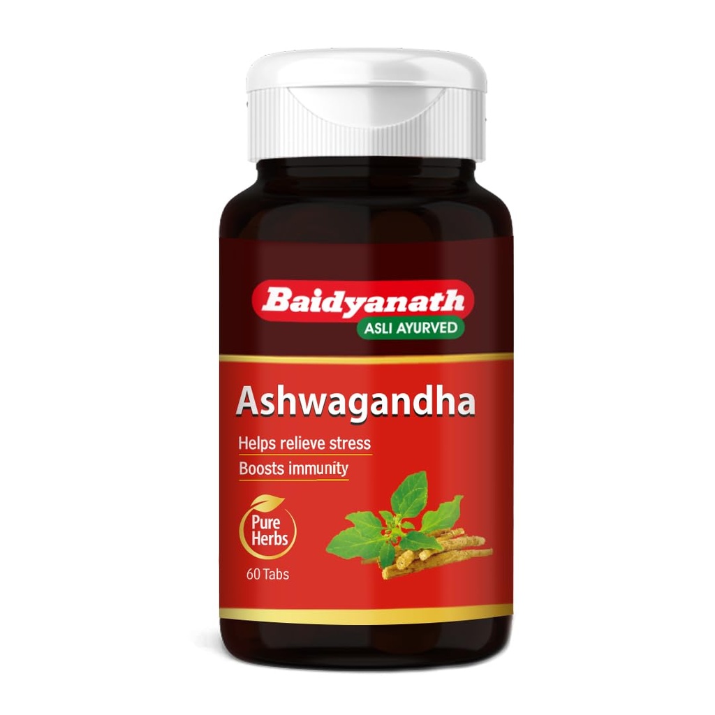 Baidyanath Ashwagandha - 60 Tablets (Pack of 2) | Ayurvedic Formulation with Ashwagandha Root Extract | Stress, Sleep, Immunity & Stamina Support