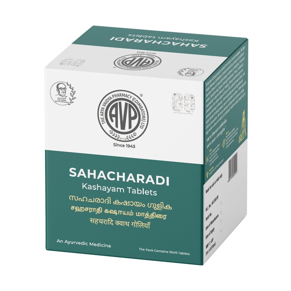 AVP Sahacharadi Kashayam 100 no's tablets Ayurvedic Formula for Lower Body Pain, Helps Reduce Swelling and Supports Joint Mobility