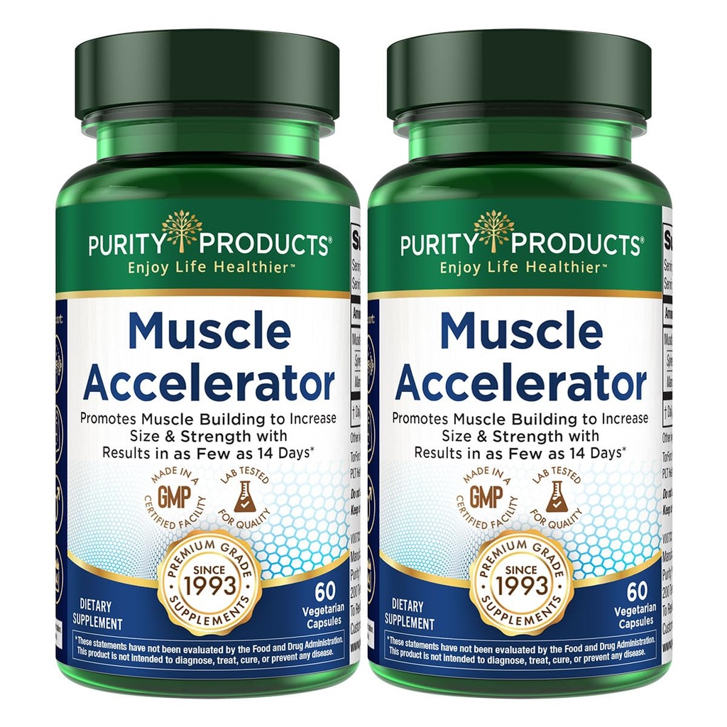 Acceleratore del muscolo di prodotti di purezza 650 mg brevettato & clinicamente testato miscela acceleratore del muscolo di estratti di erbe ayurvedici promuove resistenza, resistenza + crescita del muscolo - 60 tappi di veg (2)