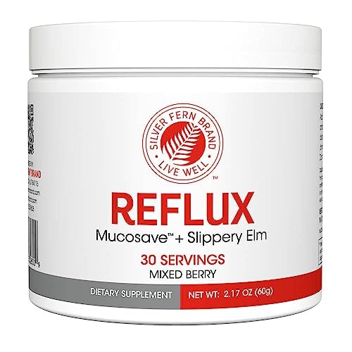 Reflux - Supplément digestif - Chaque Tub = 30 Scoops = 30 portions - Soutien mucosal pour les problèmes acides - avec Mucosave FG et Slippery Elm Bark (1 Tub)