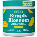Semplicemente Blossom Nutrition Daily Greens & Superfood Powder + Collagen + Probiotici per la salute digestiva delle donne & Bloating Relief. Aiuta la tua salute Bloom - 30 giorni di alimentazione - Mango