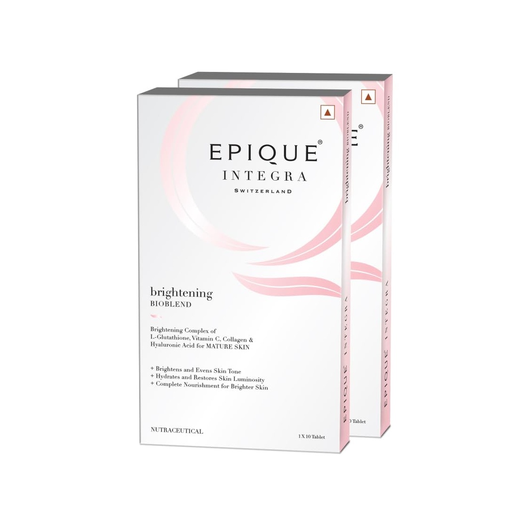 EpiQue Integra’s Brightening Bio Blend Glutathione Tablets For Glowing Skin | Advanced Beauty Supplement for All Skin type | Reduces Pigmentation & Dullness | Boosts Hydration, Radiance & Skin Luminosity (Pack of 2)