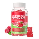 90 CT Magnesio Glycinate Gummies 1000mg - Zucchero Gratuito Magnesio Supplemento di Potassio con Vitamina D, B6, CoQ10 per Mood e Sleep Support - 90 Raspberry Gummies