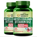 Vlado's Himalayan Organics Vitamin B12 Tablets 500 mcg - Active form of Methylcobalamin Vitamin B12 Supplements for Men & Women (Pack of 2) - 120 Veg Tablets