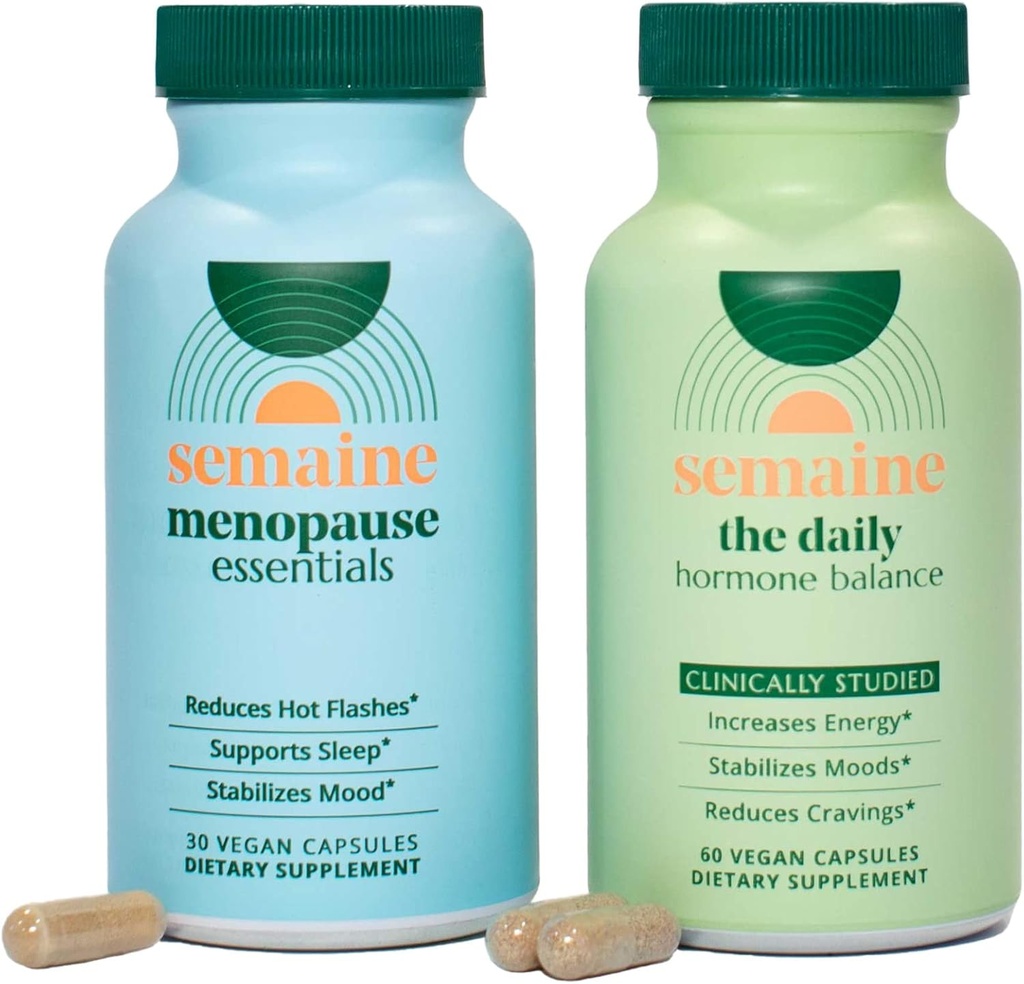Péri/Ménopause Hormone Bundle - Flashs chauds, Sueurs de nuit, Swings d'humeur, Cheveux minces, équilibre hormonal, Vieillissement en santé - Étude clinique - 1 mois d'approvisionnement