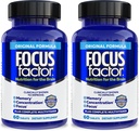 Fokusfaktor Ernährung für das Gehirn, verbesserte Gedächtnis und Konzentration Gehirn Ergänzung, komplette Multivitamin mit Vitaminen B6, B12, D, Bacopa Monnieri & Tyrosine, 60 Count (Pack von 2)