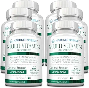 Scienza Approvata Multi-Vitamina - con Full-Spectrum B-Vitamins, The verde, Lutein, Lycopene, Zeaxanthin, BioPerine - 360 Capsule - 6 Mesi di Alimentazione