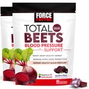 Facteur de force Total Beets Supplément de soutien de la pression artérielle avec la poudre de betteraves, des croustilles pour l'énergie cardiovasculaire et l'oxyde nitrique augmenté, 120 Chews, 2-Pack