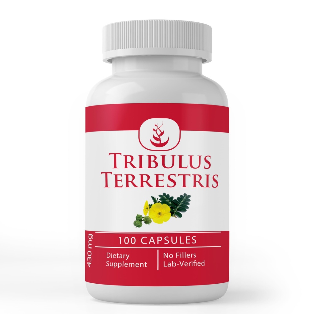 PURE ORIGINAL INGREDIENTI Tribulus Terrestris (100 capsule) Sempre puro, Nessun Additivo o Filler, Verificato dal laboratorio