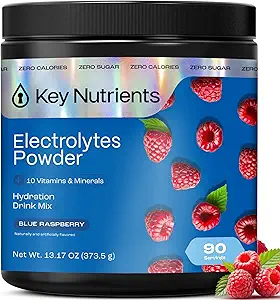 KEY NUTRIENTs Electrolytes Powder Packets - Tropical Anaapple Coconut 20 Pack Hydration Pack Pack Pack Pack Pack - Polvere di idratazione di viaggio - No Sugar, No Calories, Polvere di elettroliti senza glutine Keto - Made in USA