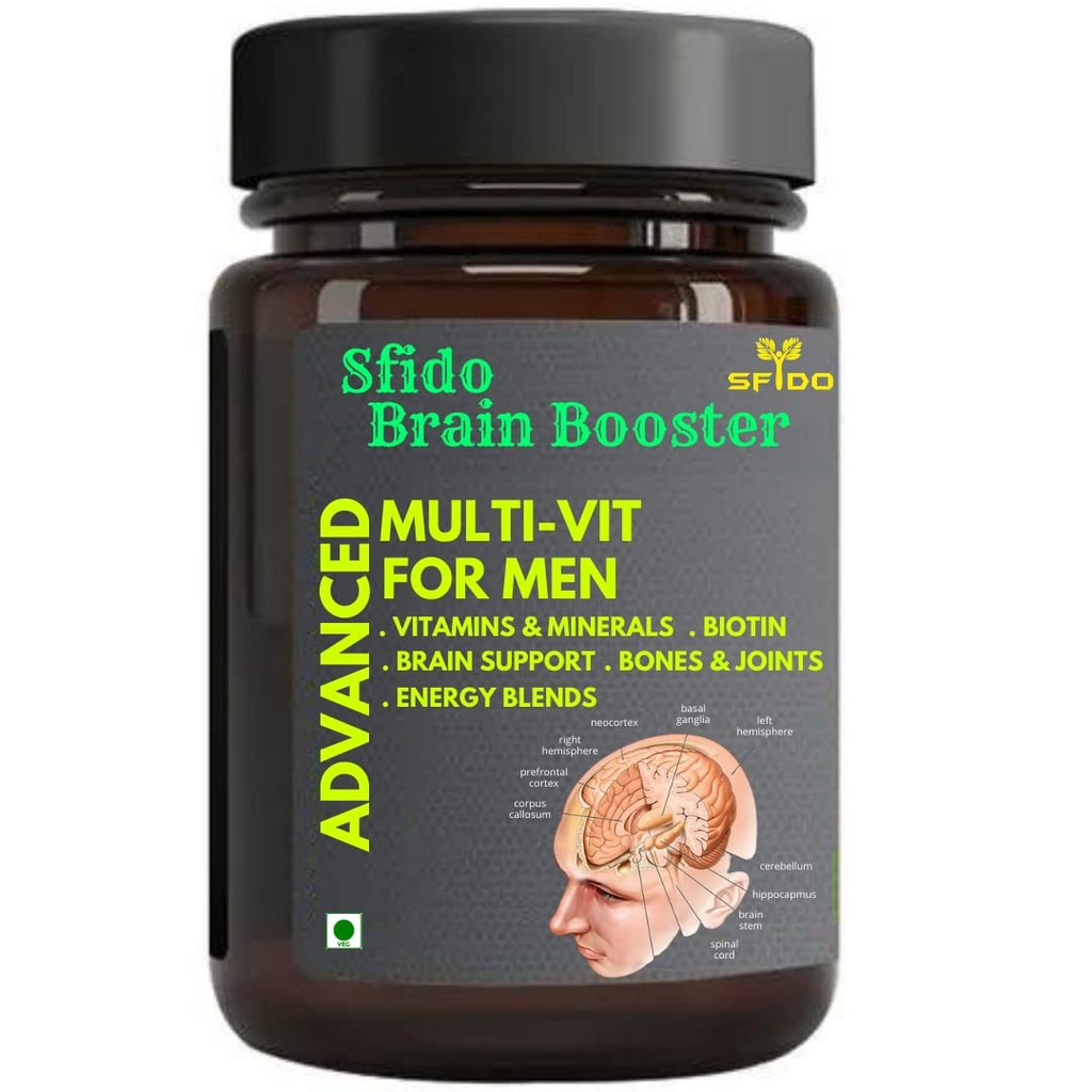 Sfido Brain Booster | Brain Booster Supplements | Brain Memory Power | Mind & Focus Concentration | Capsule | Pack of 1