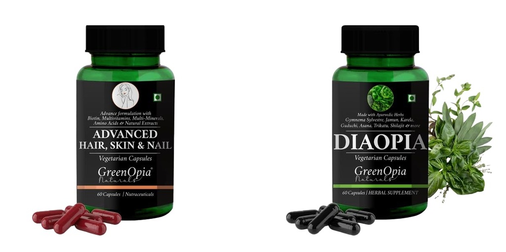Advanced HSN (Hair, Skin Nails) Greenopia Diabetic Care Wellness Daily Vitality 60 CAPSULES
