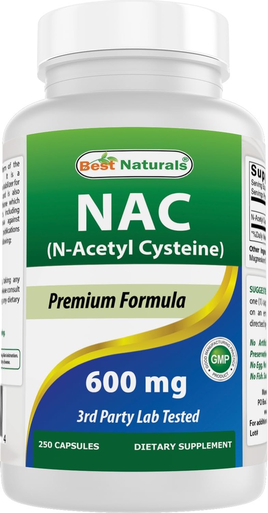 Migliori naturali NAC N-Acetyl-Cysteine 600 mg 250 capsule