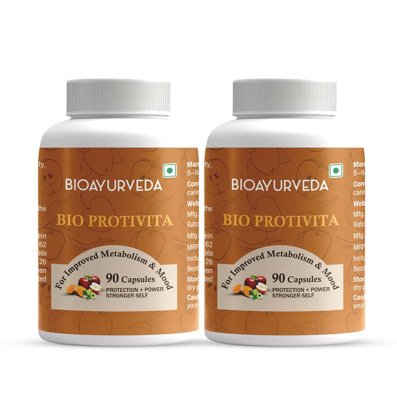 BIOAYURVEDA Bio Protivita for Improved Metabolism and Mood, 90 Capsules (Pack of 2)