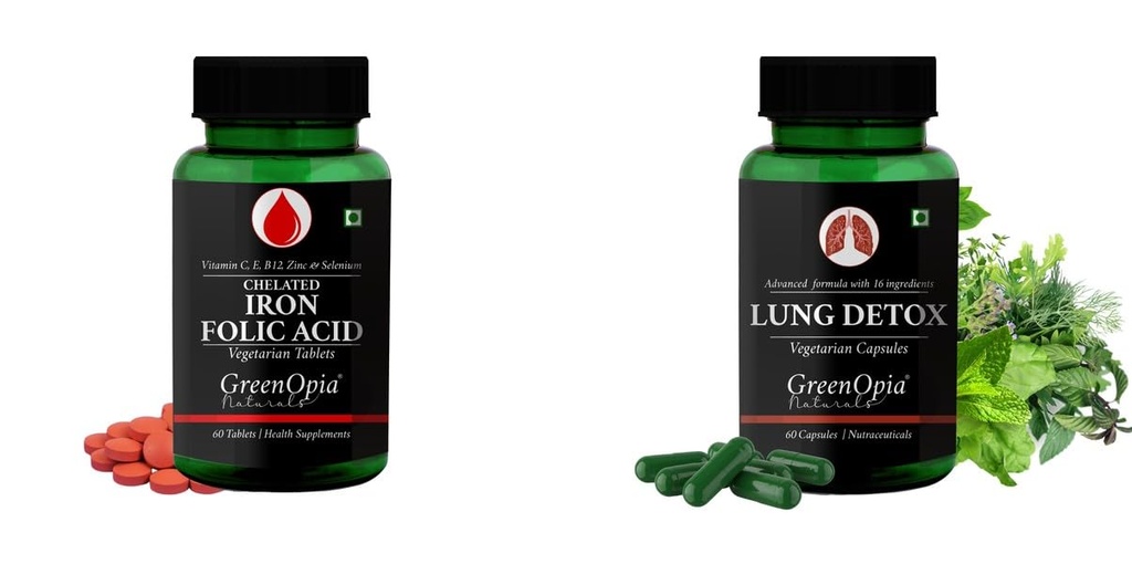 Iron Folic Acid Tablets Lung Detox Wellness Daily Vitality |60 CAPSULES