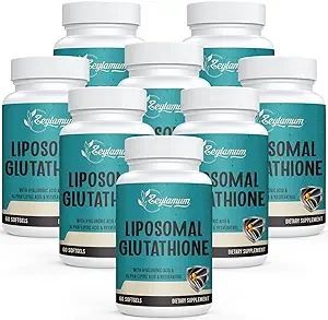 2400 MG Liposomale Glutathione Softgele, Max Absorption, Wirkstoff L-Glutathion reduziert (GSH), mit Hyaluronsäure, Resveratrol, Master Antioxidantien für Detox, Gehirn, Immunsystem, 480 Softgele