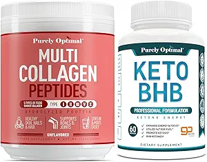 Polvere Multi Collagen Premium puramente ottimale + pillole di dieta Keto Premium utilizzano il grasso per l'energia con la chetosi