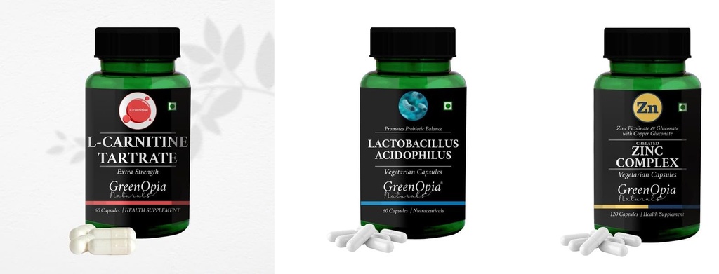 L Carnitine 1 +Lactobacillus + Zinc Complex Daily Health Pack |60 CAPSULES