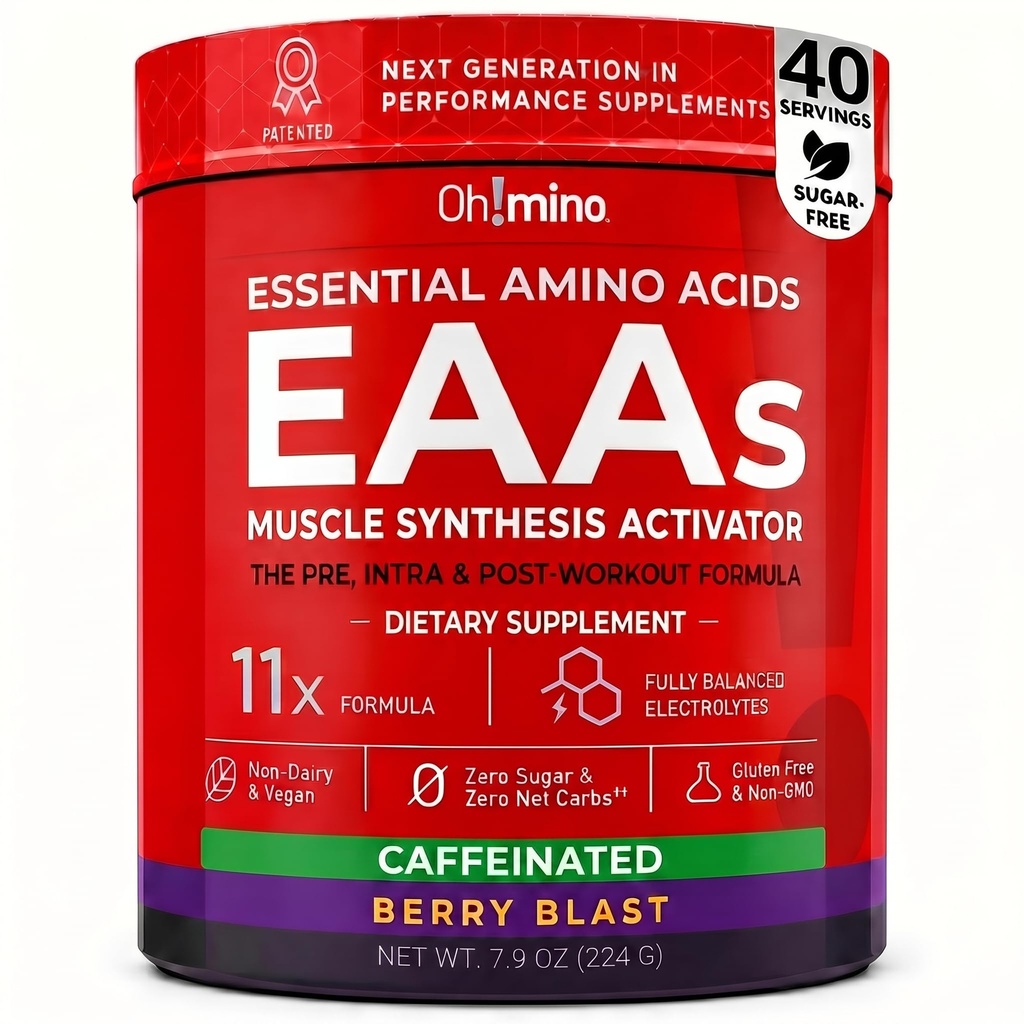 Supplément aux acides aminés essentiels. Blast de baie, poudre caféiné. Tous les 9 AEA, BCAA et l'Amino parfait pour les entraînements, Amino Energy, et pour construire le muscle, et récupérer plus rapide.