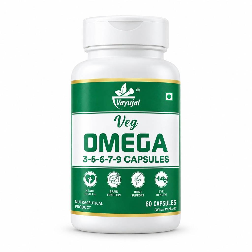 Veg Omega 3-5-6-7-9 Capsules, 500 mg, 60 Capsules