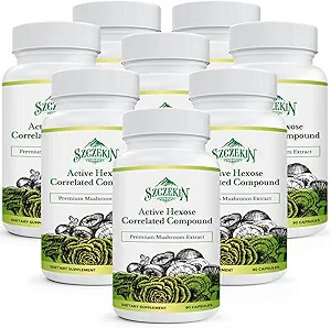 Hexose actif composé cordépendant 1500 mg supplément, supplément naturel d'extrait de champignons 8, système immunitaire, fonction hépatique, tueur naturel et cellules T activité, 720 capsules de Veggie