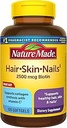 Cheveux, peau et ongles avec 2500 mcg de softgels Biotin, 60 Compte pour soutenir les cheveux, la peau et les ongles sains
