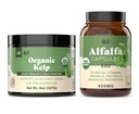 Organic Kelp Powder 8oz & Pure Alfalfa Leaf 100 Kapseln Bundle