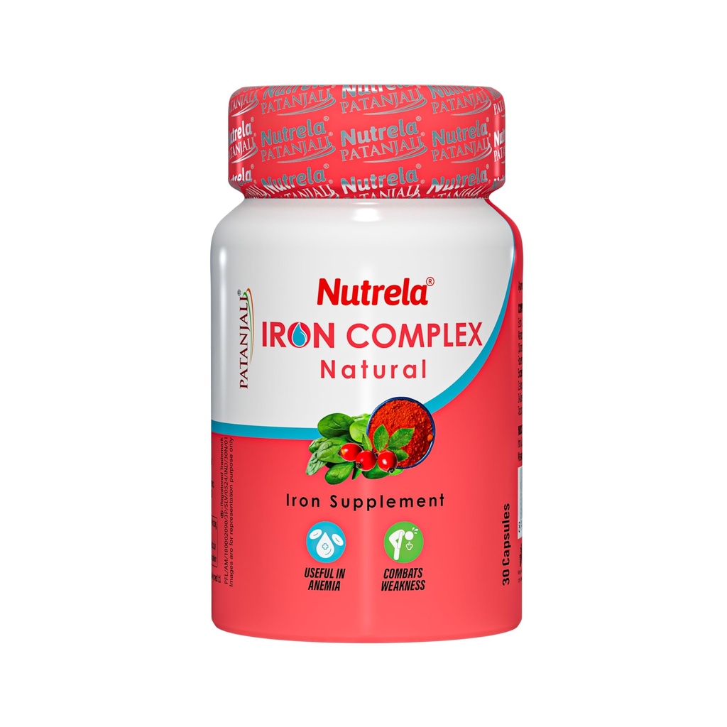 NUTRELA Iron Complex- Vegetarian Natural Capsules, 30 Count