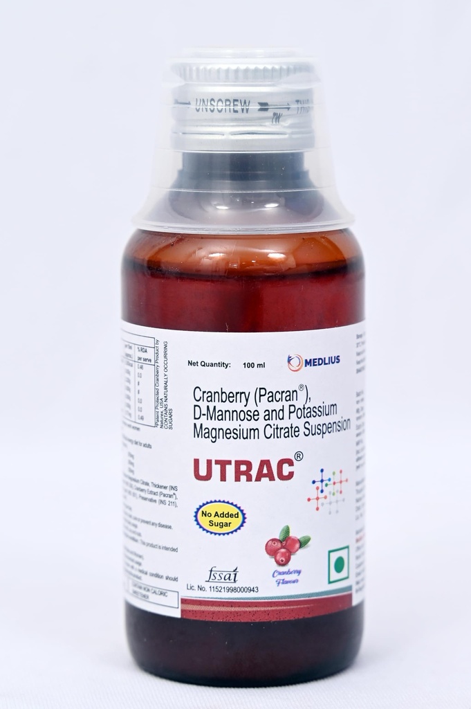 UTRAC Cranberry, D-Mannose and Potassium Magnesium Citrate Suspension, 100ml
