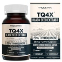 20% Thymoquinone Estratto di olio di semi neri - TQ-Advanced 4X®: Potente Concentrazione di Thymoquinone Disponibile - 60:1 Concentrato da Nigella Sativa, Forma cruda, Vegan, Bottiglia di vetro (60 capsule)