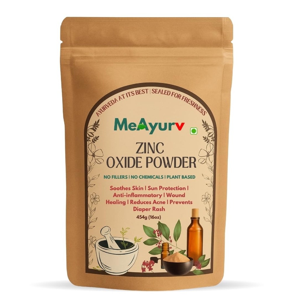 Organic Zinc Oxide Powder 100g – Pure Zinc Oxide Powder (Non-Nano, Uncoated) | Ayurvedic Cosmetic DIY Use for Balms, Creams & Mineral Formulations | Natural, Vegan, Chemical Free