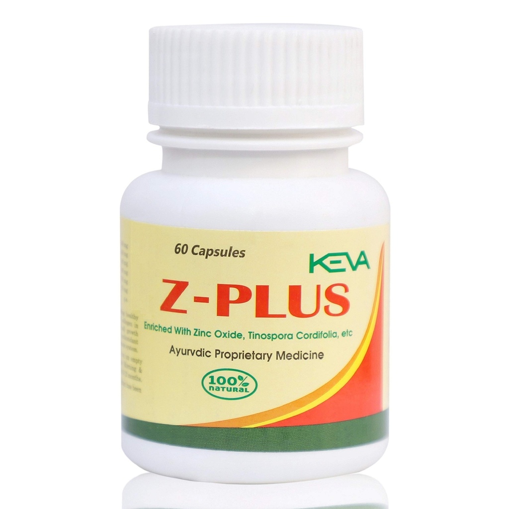 Keva Zinc Plus Capsules - An Ayurvedic, Herbal & Safe Product (60 Capsules)