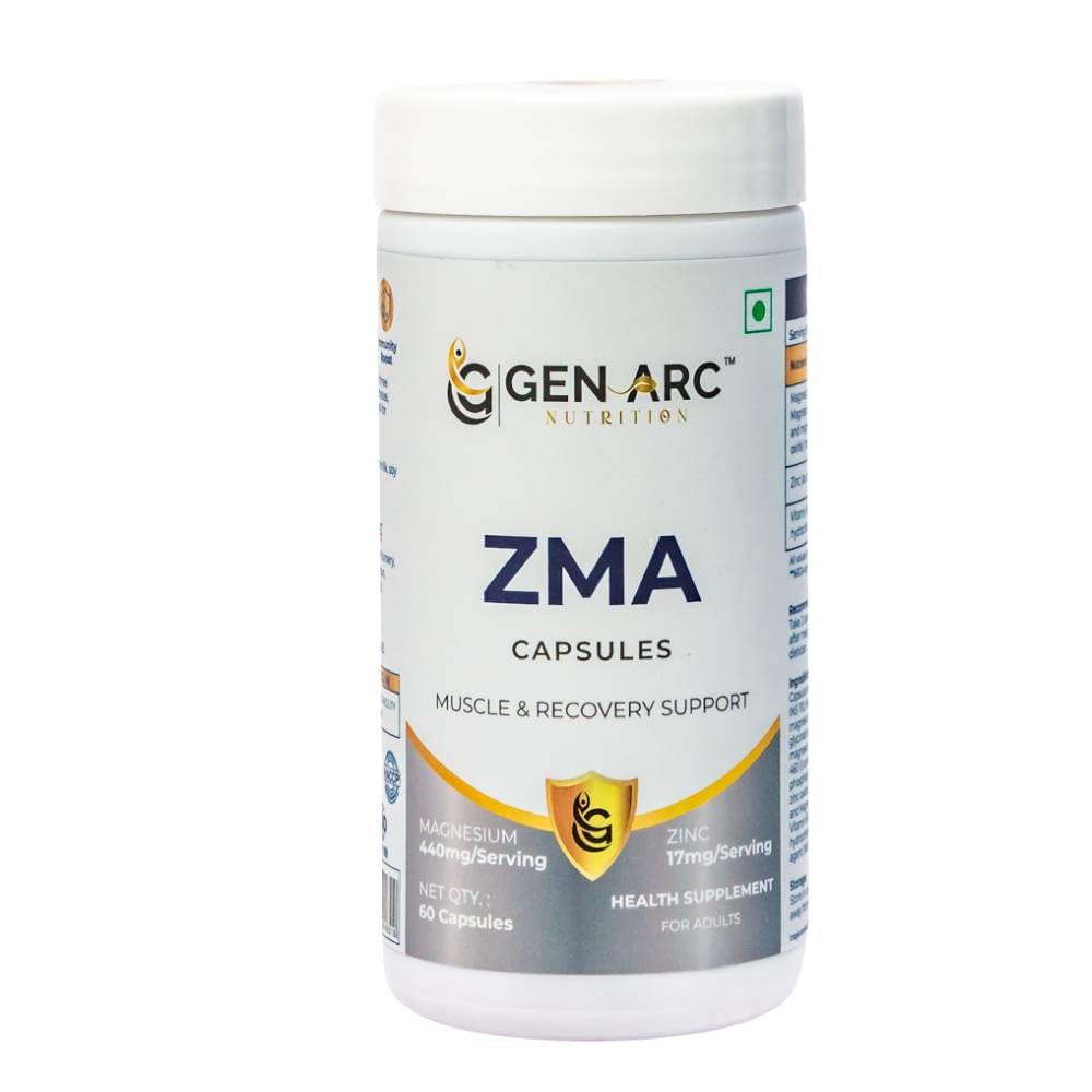 ZMA Capsules | Zinc, Magnesium & Vitamin B6 Formula | Supports Muscle Recovery, Restful Sleep, Strength & Immune Health | Vegetarian Capsules | 60 Capsules