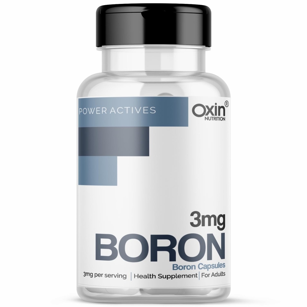 Oxin Nutrition Boron 3mg Capsules, 60 Veg. Capsules