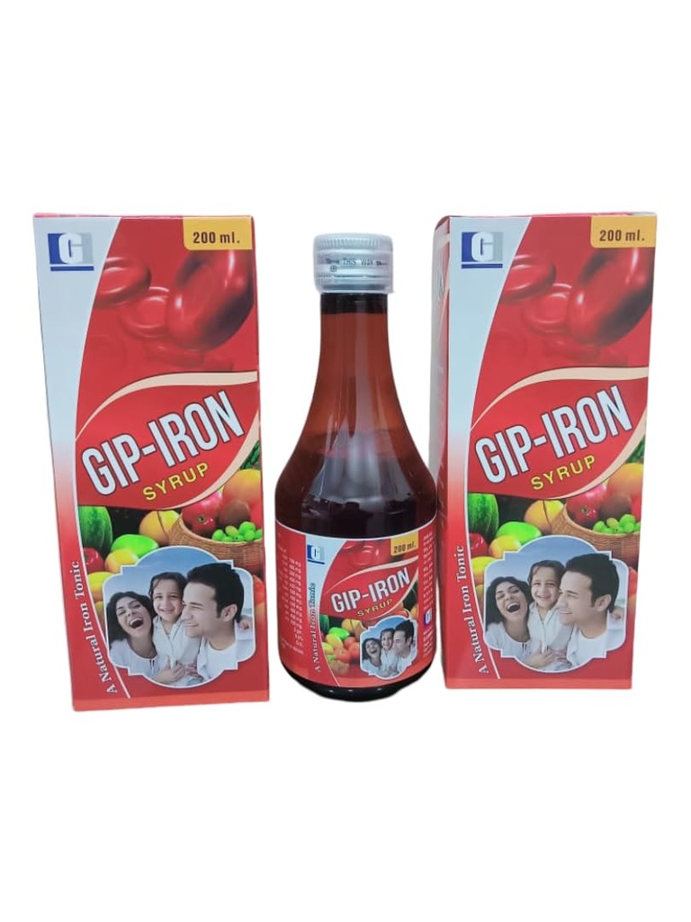 GIP-IRON Syrup – Natural Iron Tonic (200 ml) (Pack of 2)