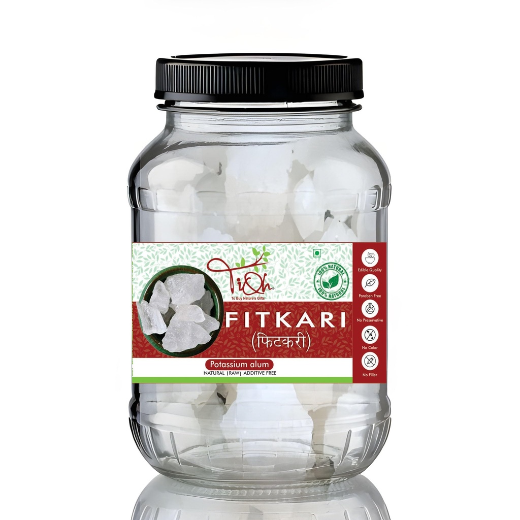 Fitkari Natural Potassium Alum Crystal, Raw, Multi-Purpose for Beauty and Hygiene,Alum Stone for Face | Fitkari Stone for Skin Tightening, Water Purification, Shaving & Teeth Care | Premium White Crystals Fitkiri Alum | Gentle & Effective Pack of (100 g)