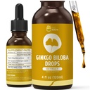 Bio Ginkgo Biloba Extrakt flüssige Ergänzungen, Gehirn & Fokus Unterstützung, 98% Absorption, Vegan, Non-GMO, Alkohol & Gluten frei - 4 Fl Oz