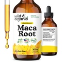 Wild & Organic Maca Root Liquid Drops für Männer und Frauen - Peruvian Maca Tincture for Overall Support - Vegan, Zucker & Alkoholfreie Ergänzung - 4 fl oz