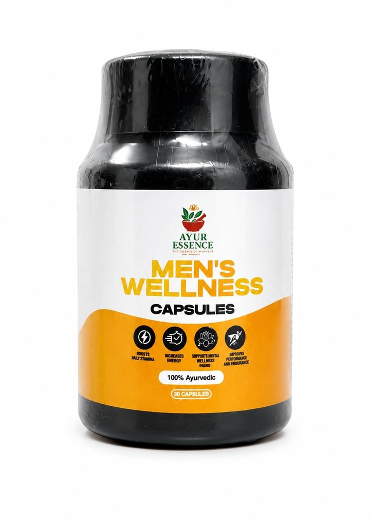 Men’s Wellness Capsules 30 pcs | Ayurvedic Energy, Stamina & Vitality Booster for Men | Natural Performance & Strength Support Supplement
