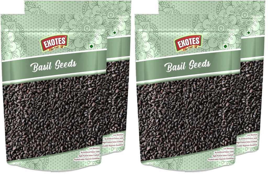 Exotes Dried Fruits Nuts And Seeds (Sabja/Basil Seeds, 400g (2x200g)) (Pack of 2)