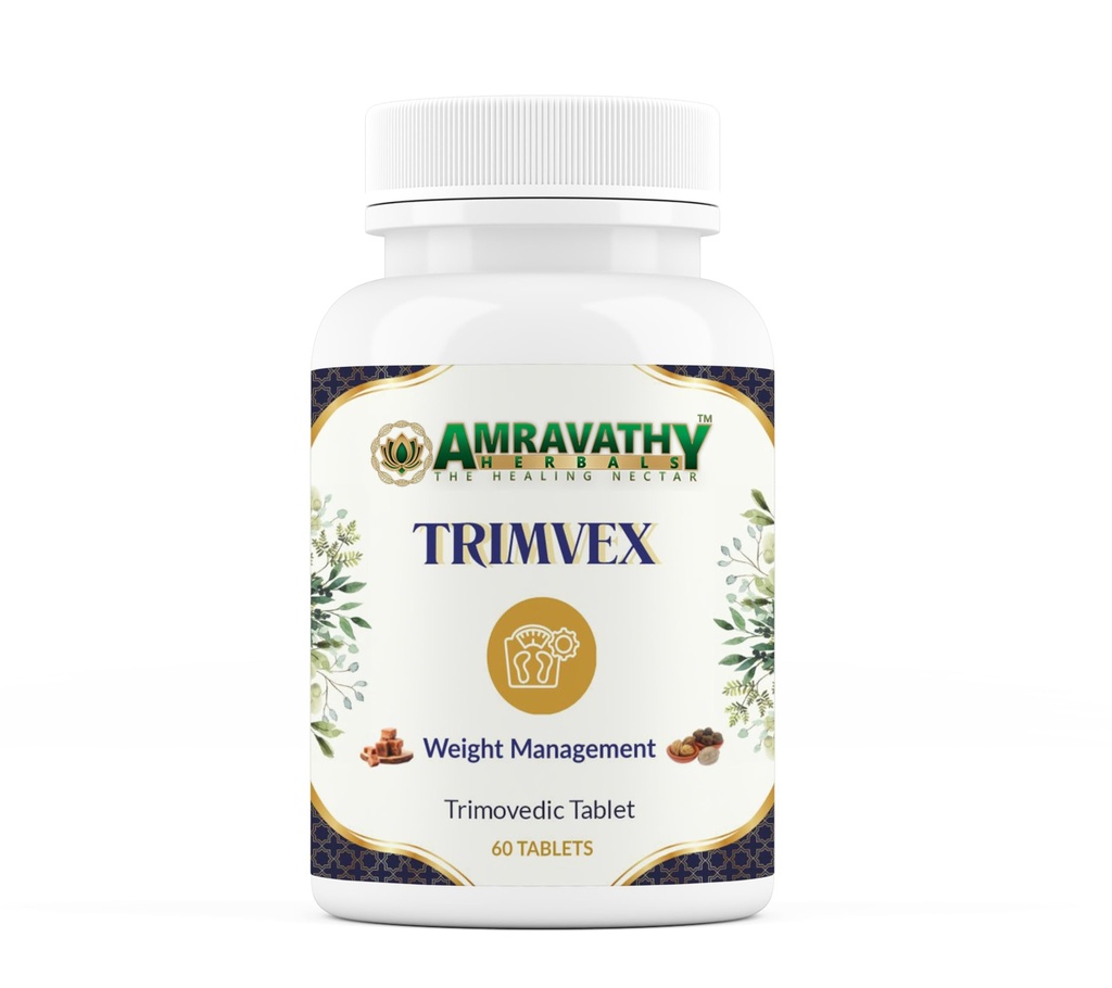 Trimvex Weight Management Tablets | Ayurvedic Herbal Formula with Triphala, Guggul & Nagarmotha | Supports Metabolism & Healthy Lipid Levels | 60 Tablets