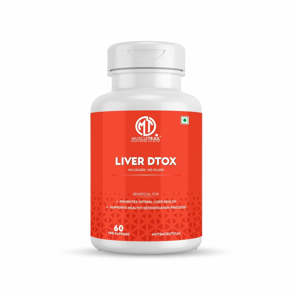 MuscleTrail Liver Dtox – Advanced Liver Cleanse & Detox Supplement | 60 Veg Capsules | Milk Thistle Extract for Liver Health & Wellness For Men And Women