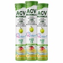 Apple Cider Vinegar Moringa Fizz Tablets 500mg – Tropical Mango Flavor, No Added Sugar, Supports Gut Health & Immunity – 15 Effervescent Tabs (Pack of 3)
