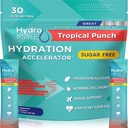 Electrolyte Powder Sugar-Free Hydration Packets Tropical Punch HydroMATE 30 Sticks