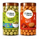 Meva Farms Mint Magic Roasted Makhana 70g & Peri Peri Roasted Makhana 70g (140g) | Combo Pack | Healthy Snack | High Protein, Low Calorie | Gluten Free | Roasted Lotus Seeds | No Palm Oil