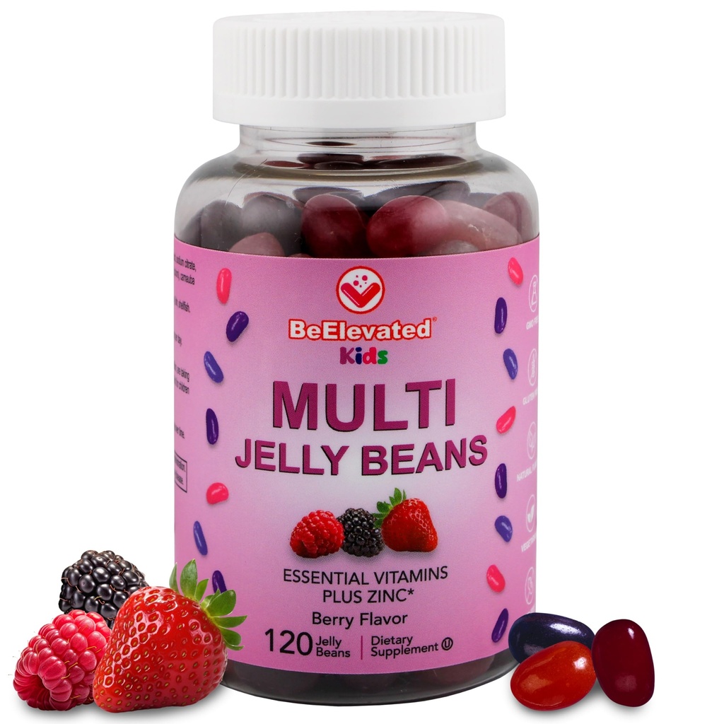 Fagioli di gelatina multivitaminici - Vitamine masticabili Gummies con zinco per bambini - Integratori di vitamina di supporto immunitario - Integratori di pancia Multivitaminici vegetariani per bambini - 120 fagioli di bacca