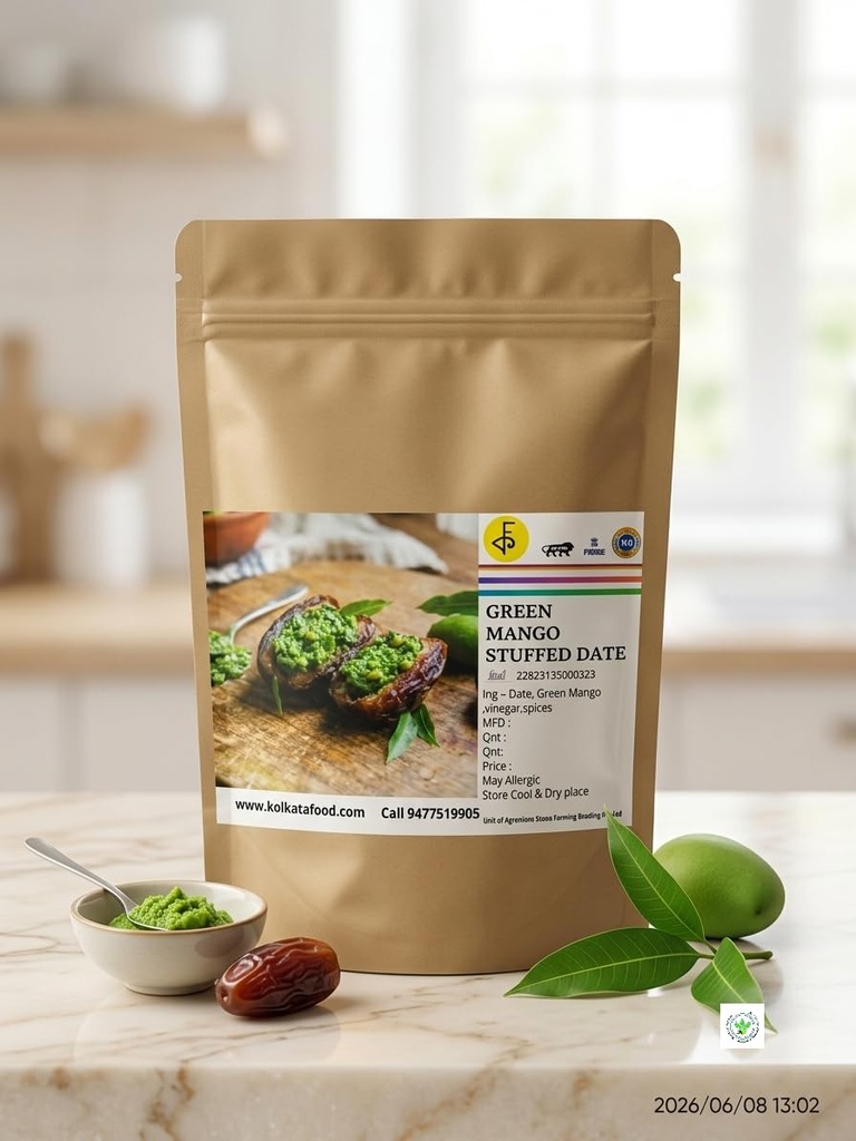 Agroplaza Date Candy Stuffed With Green Mango and Chili |rich in capsaicin, hunger-stimulating,Digestive Enzyme Activation |200 gm