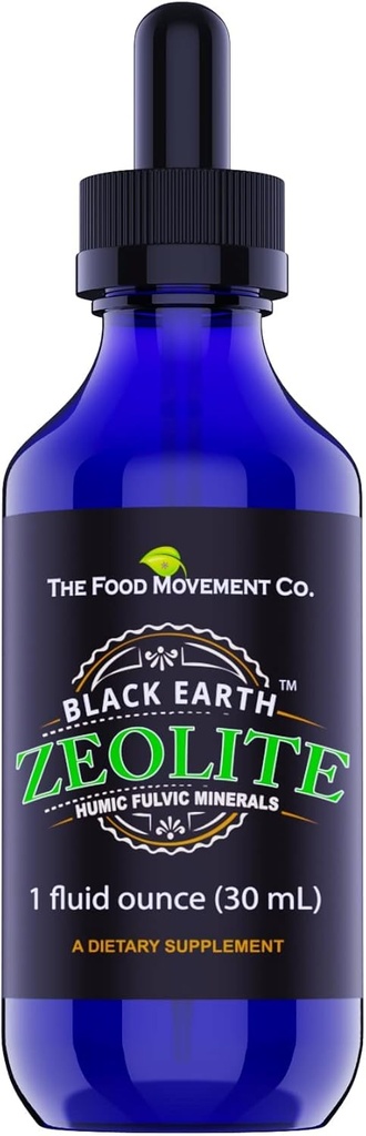Schwarzer Erde Zeolith mit Humic Fulvic Acids Trace Minerals für Erwachsene und Kinder für Detox, Gut Gesundheit und Immununterstützung - 1oz Liquid Drops Supplement